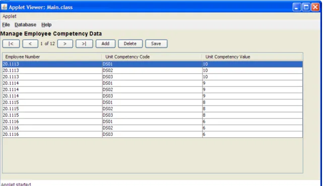 Gambar 4.24 Tampilan Manage Employee Competency Data 
