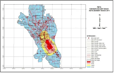 Gambar 1  Peta Konservasi Air Tanah Kota Bogor Tahun 2011 