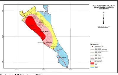 Tabel 4  Zona konservasi air tanah Kecamatan Bogor Timur 
