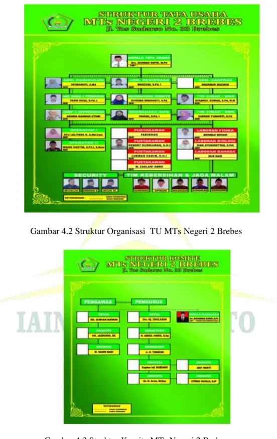 Gambar 4.2 Struktur Organisasi  TU MTs Negeri 2 Brebes 