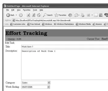 Figure 1-6. Effort Tracking add/edit/delete page