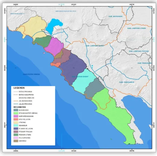 Gambar 3. 1 Peta Administrasi Kabupaten Pesisir Barat 