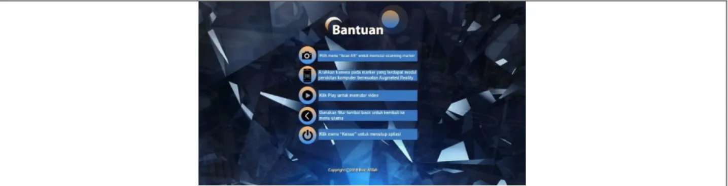 Gambar 8. Tampilan Menu Bantuan 8)  Menu Pengembang 