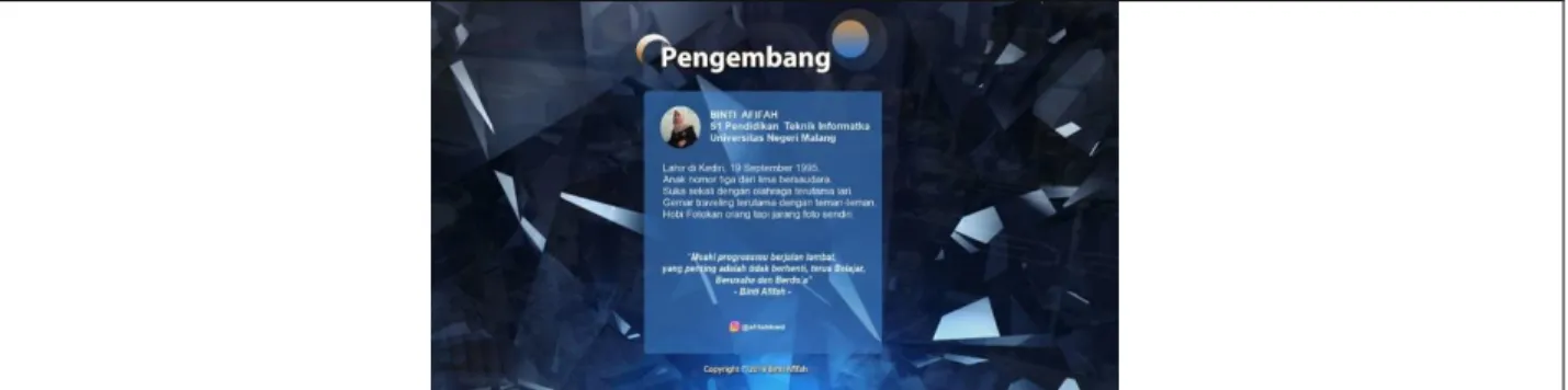 Gambar 9. Tampilan Menu Pengembang 9)  Menu Keluar 
