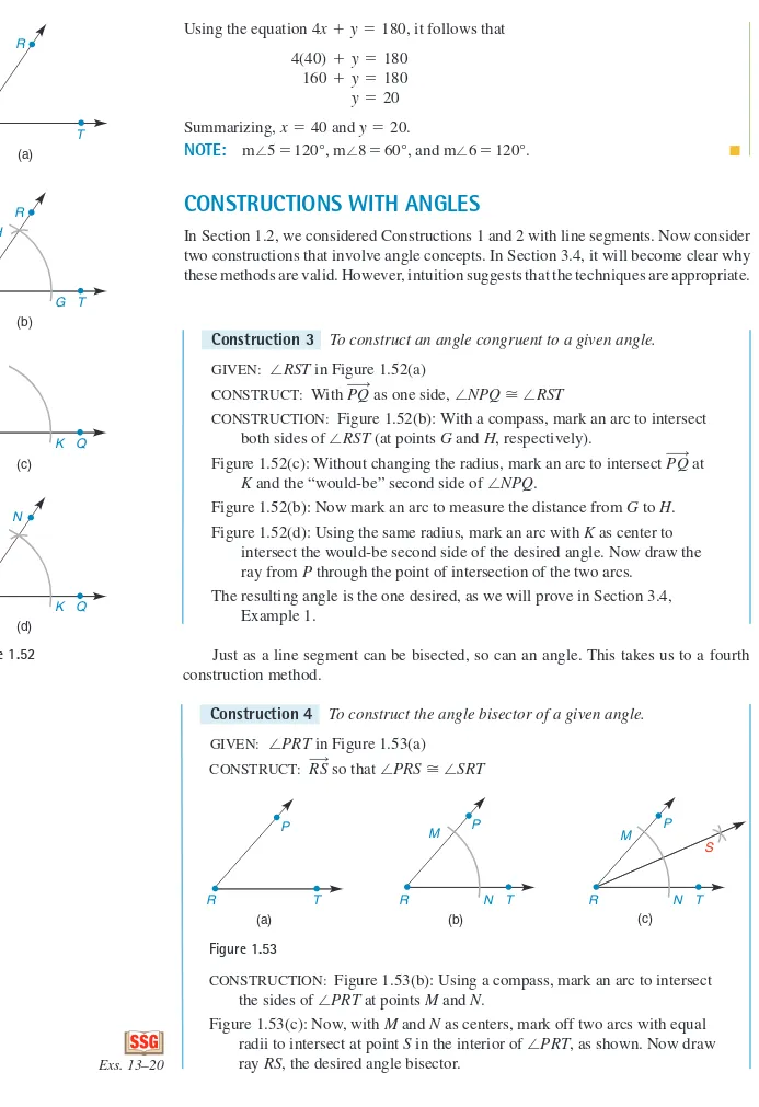 Figure 1.52(c): Without changing the radius, mark an arc to intersect  at