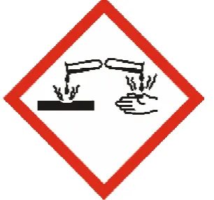 Gambar 7 : Simbol B3 klasifikasi bersifat korosif (corrosive) 