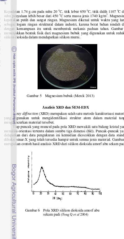 Gambar 5 Magnesium bubuk (Merck 2013) 