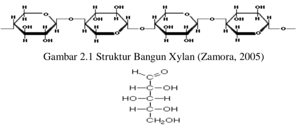 Gambar 2.1 Struktur Bangun Xylan (Zamora, 2005) 