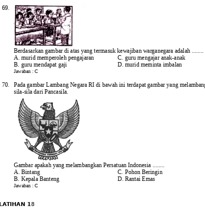 Gambar apakah yang melambangkan Persatuan Indonesia ........A. BintangB. Kepala BantengC