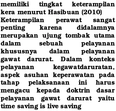 Tabel 4 Faktor Paling berpengaruh terhadap lamanya waktu tanggap dalam 