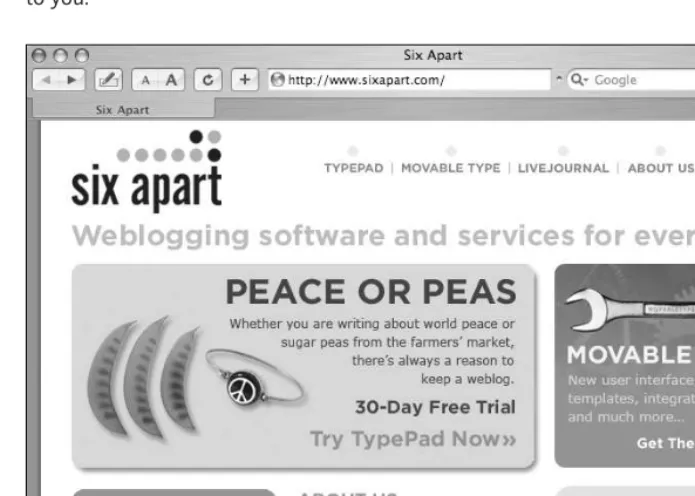 Figure 3-1. Movable Type is one of several blogging products from Six Apart.