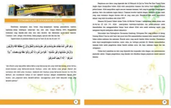 Gambar 4.6 tentang etnobotani  Pada  halaman  ini  menjelaskan  tentang  pengertian  etnobotani,  keterkaitannya  dalam  al-qur’an  dan  profil  desa Kedungbulus