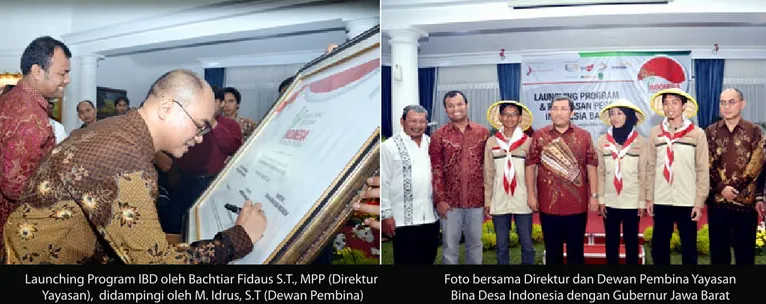 Foto bersama Direktur dan Dewan Pembina Yayasan  Bina Desa Indonesia dengan Gubernur Jawa Barat 