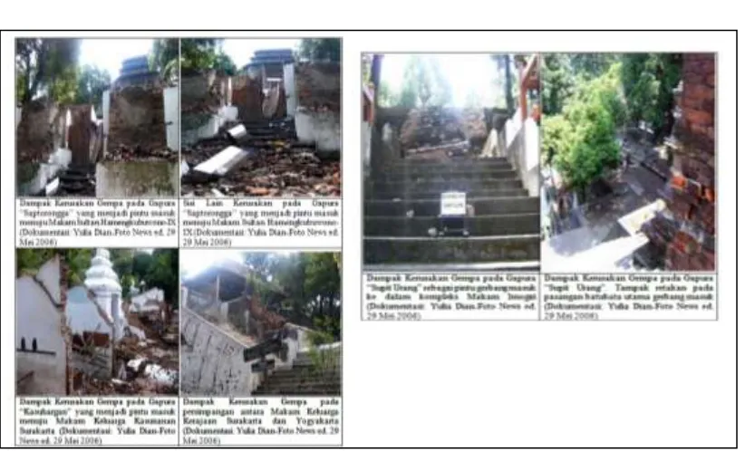 Figure 2. Documentation Records of Damage at Imogiri Funeral Complex (Source: Yulia Dian-Foto News online) 