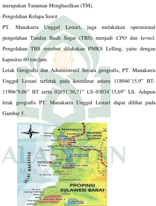 Gambar 5. Peta Geografis PT. Manakarra Unggul Lestari 