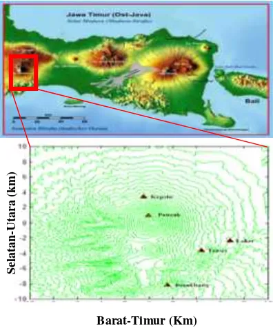 Gambar 1. Peta dan Posisi Stasiun Seismik GunungSemeru