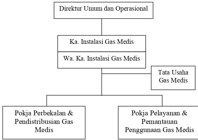 Gambar 3 Struktur Organisasi Instalasi Gas Medis RSUP H. Adam Malik 