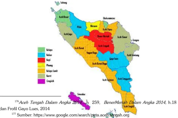 Gambar 5: Peta Provinsi Aceh dengan Komoditas Unggulan Daerah 177   