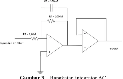 Gambar 3.  Rangkaian integrator AC 