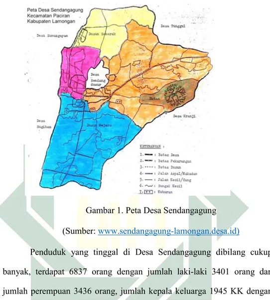 Gambar 1. Peta Desa Sendangagung  (Sumber:  www.sendangagung-lamongan.desa.id) 