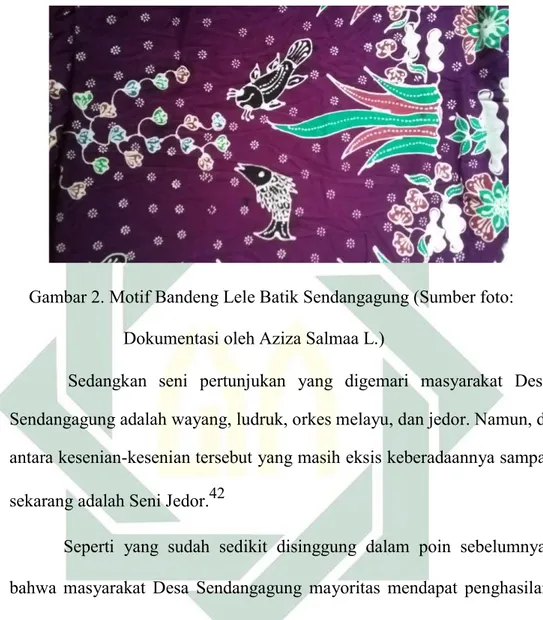 Gambar 2. Motif Bandeng Lele Batik Sendangagung (Sumber foto:  Dokumentasi oleh Aziza Salmaa L.) 