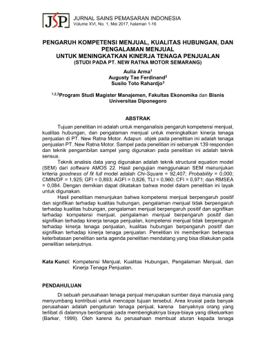 Jurnal Sains Pemasaran Indonesia Volume Xvi No 1 Mei 2017 Halaman 1 16