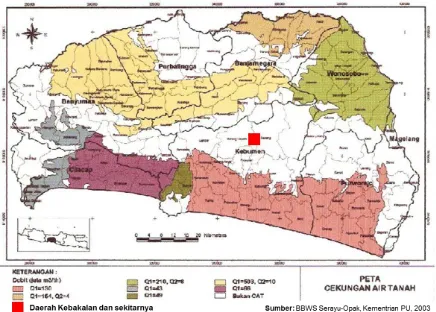 Gambar 7. Peta cekungan airtanah Kabupaten Kebumen 
