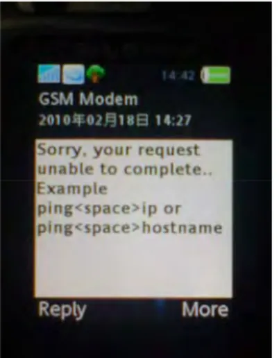 Gambar 4.30 SMS pemberitahuan bahwa format request salah     