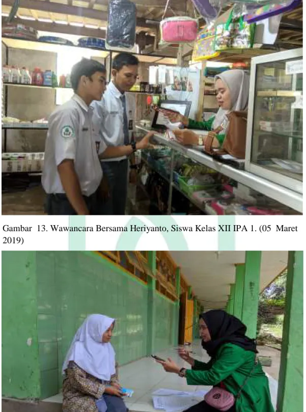 Gambar  14. Wawancara Bersama Dewi Ananda Lestari, Kelas XI MIPA 1.(04  Maret 2019) 