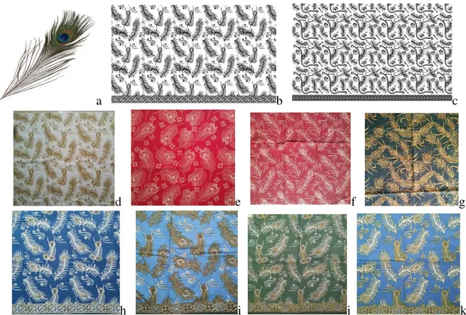 Gambar 1. Unsur bulu merak sebagai sumber ide pengembangan desain motif batik  (Koleksi Mulyanto, 2016) 