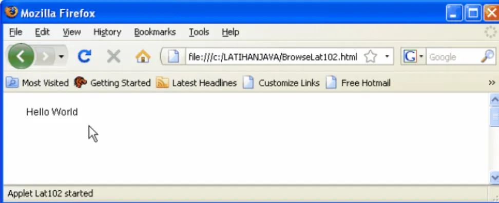 Gambar 1.13. Menjalankan Java Applet pada WebBrowser