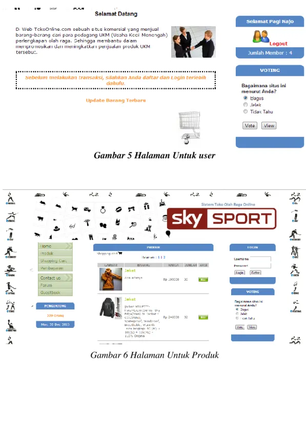 Gambar 5 Halaman Untuk user 