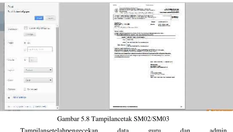 Gambar 5.8 Tampilancetak SM02/SM03