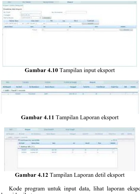 Gambar 4.10 Tampilan input eksport 