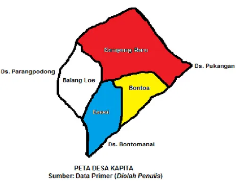 Gambar 2 . Peta Desa Kapita  (Sumber: Data Primer (Diolah Penulis) 