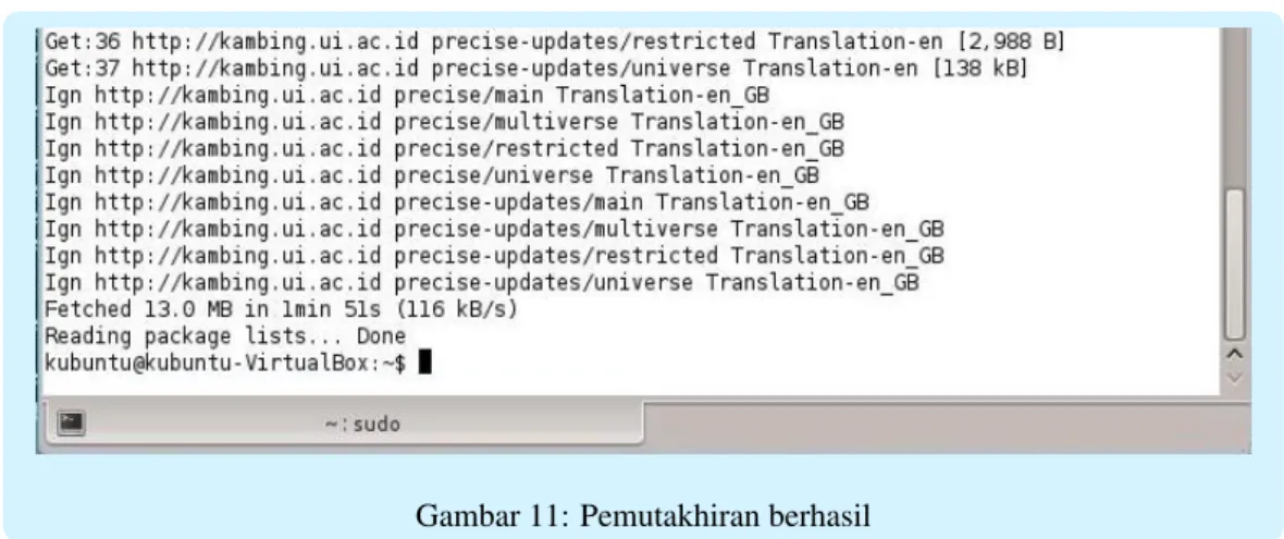 Gambar 11: Pemutakhiran berhasil