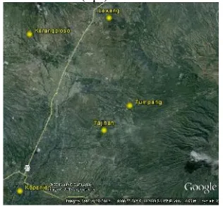 Gambar 1. Lokasi Pengambilaan data di Kabupaten