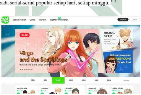 Gambar 2.4 Homepage LINE Webtoon versi Indonesia pada PC 