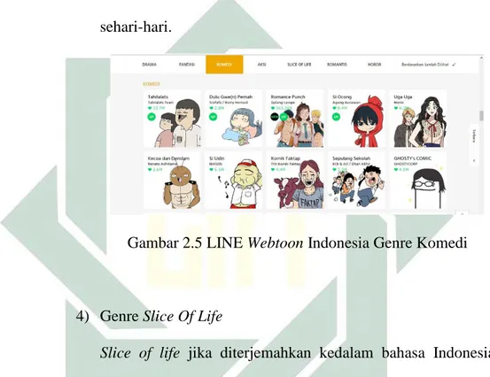 Gambar 2.5 LINE Webtoon Indonesia Genre Komedi 