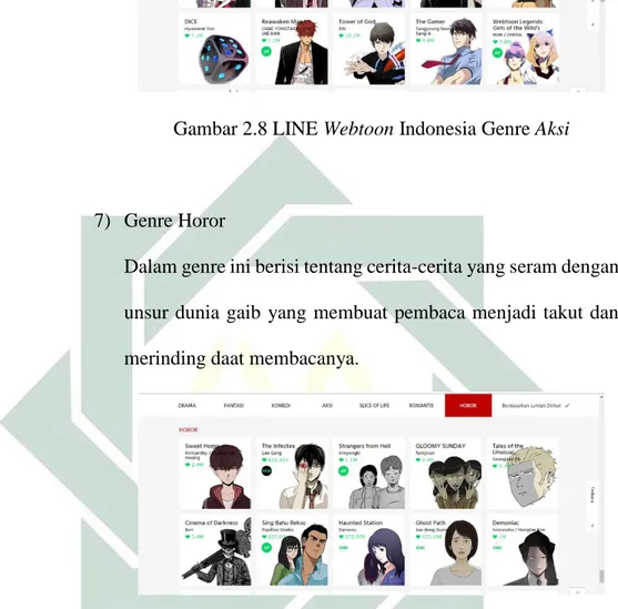 Gambar 2.9 LINE Webtoon Indonesia Genre Horor 