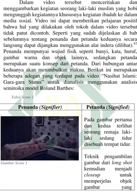 Tabel Scene 1 