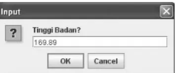 Gambar 3.16 Jendela input tinggi badan 