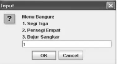 Gambar 3.18 Jendela input menu bangun 