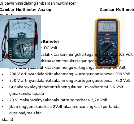 Gambar Multimeter Analog