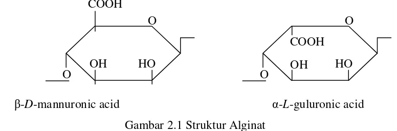 Gambar 2.1 Struktur Alginat 
