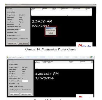 Gambar 14. Notification Proses Output 