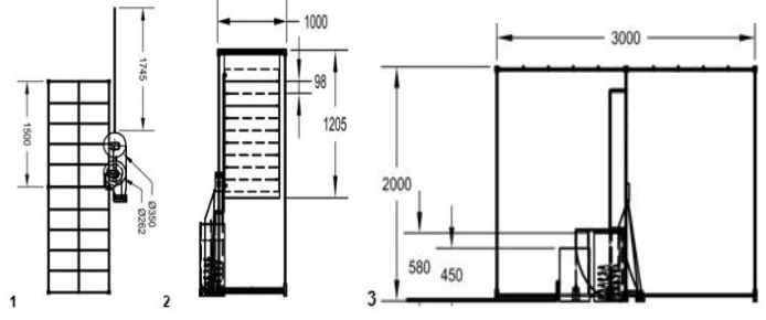 Gambar 1. Rancangan Rangkaian Pengendali Suhu Air pada Fotobioreaktor Vertikal, (1). Tampak Atas, (2)