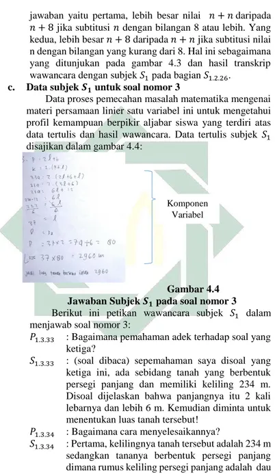 Gambar 4.4  Jawaban Subjek  