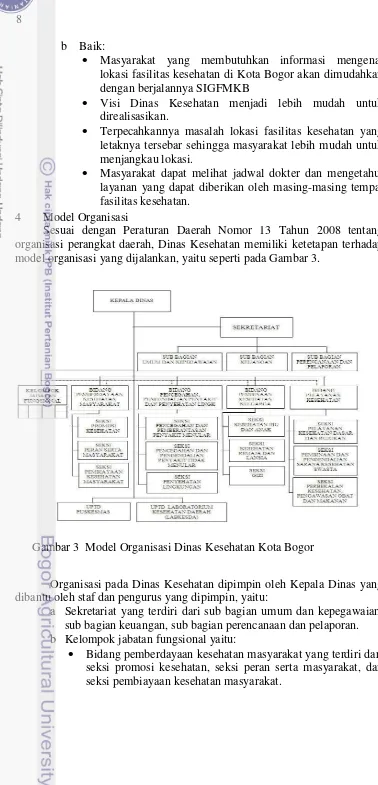 Gambar 3  Model Organisasi Dinas Kesehatan Kota Bogor 