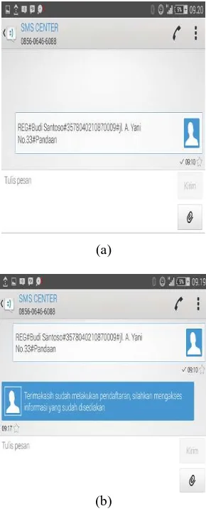 Gambar 4.1.3 Tampilan Hasil SMS 